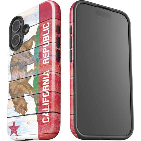 California Flag Light Wood iPhone 16 Plus Impact Case